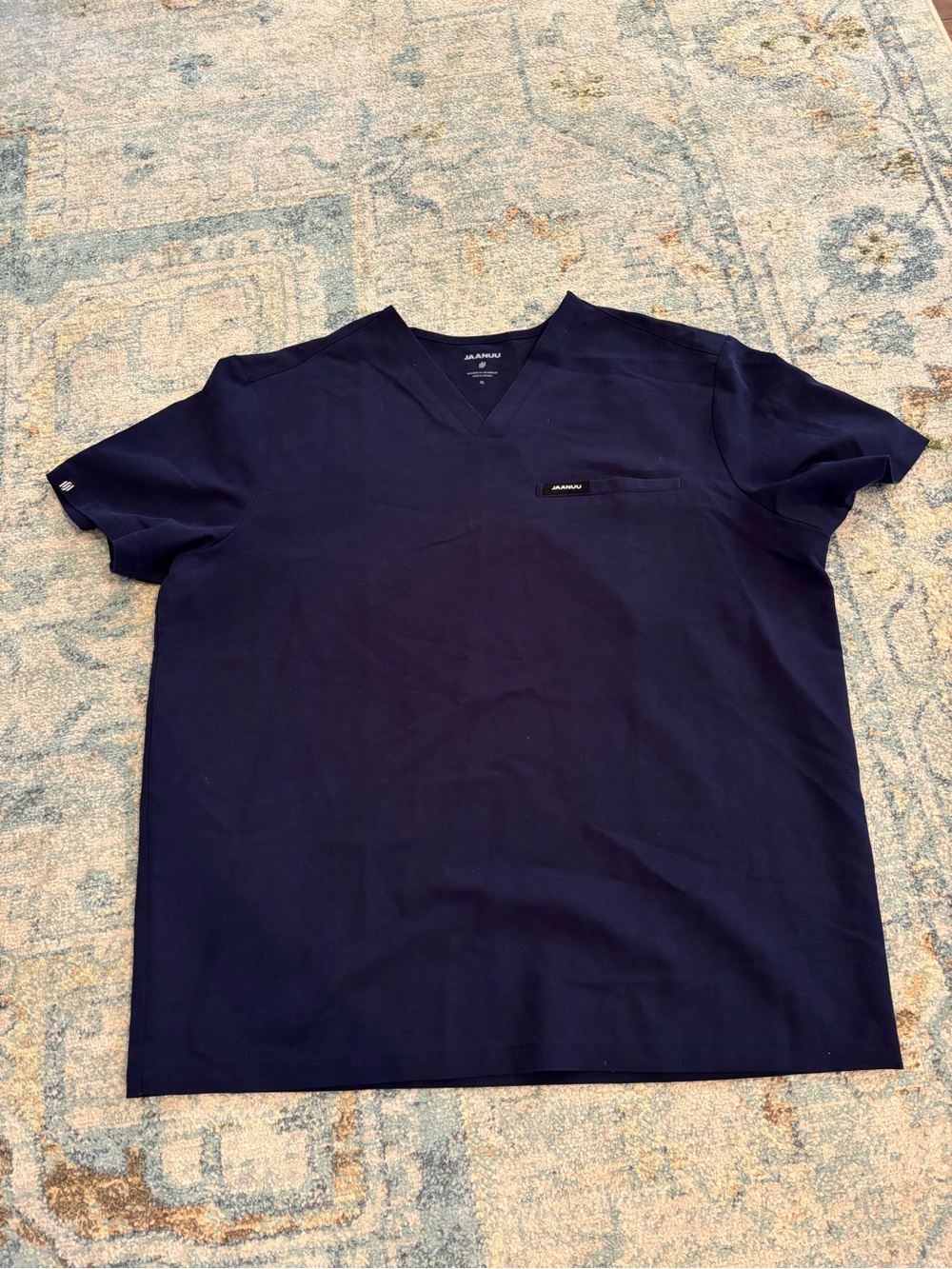 Men's Navy jaanuu one pocket scrub top